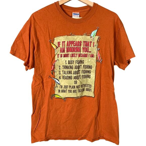 If It Appears That I am Ignoring You..Gildan Funny T-shirt Orange Unisex Medium - Picture 1 of 5